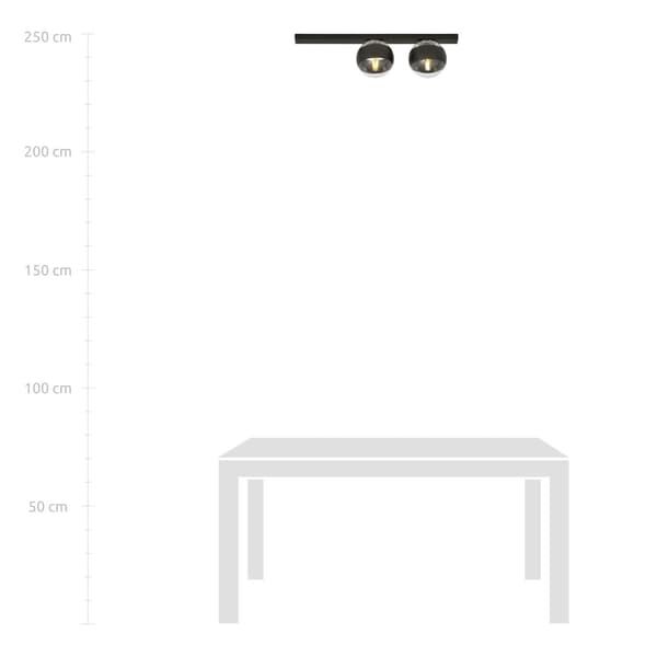 Emibig loftlampe 2xE14 40W FIT 2 SORT/STRIBE 1123/2