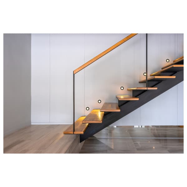 LED trappelys 1.2W rund Ø7.8cm mat sort DPM