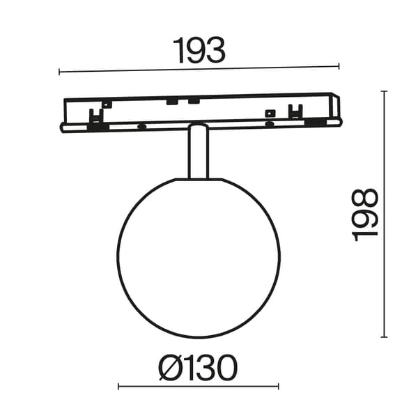 Sort glasskugle LED 6W LUNA Maytoni Technical skinnespot