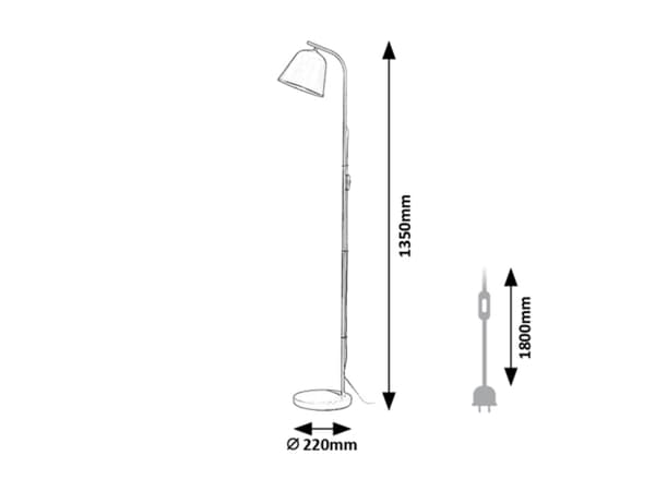 Gulvlampe E27 1x25W Malia 3096 Rabalux