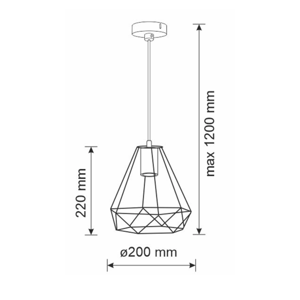 Pendellampe 1xE27 VIGO 314611 Polux