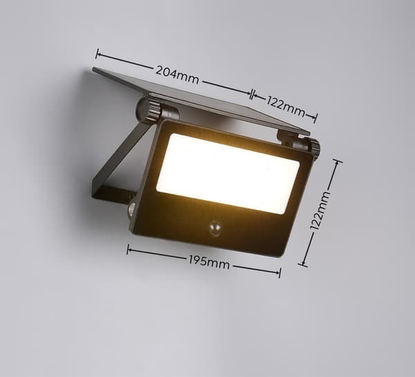 LED-projektør moderne sort solcelledrevet variabel CCT LED 18W MOURA RL