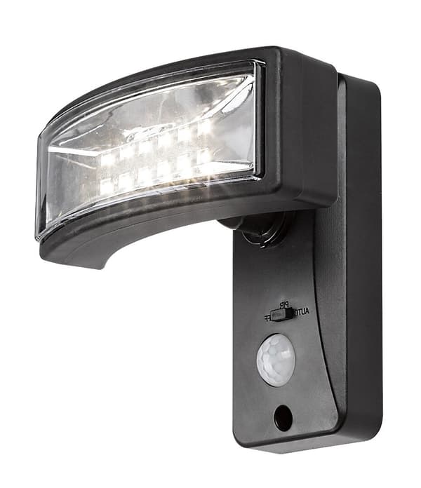 Udendørs solcelle væglampe med LED sensor 2.4W Valpovo sort 77019 Rabalux