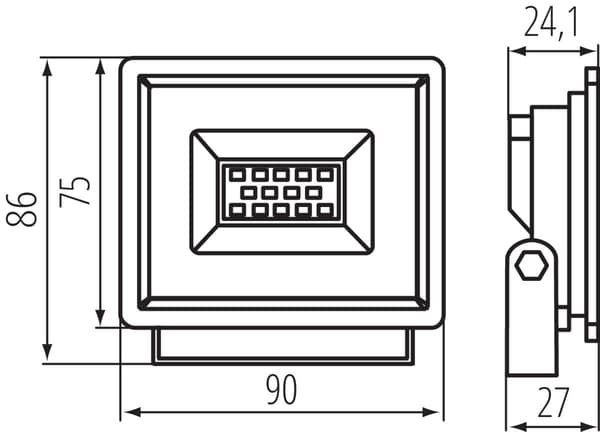 LED halogenprojektør GRUN 10W IP65 31390 neutral Miledo