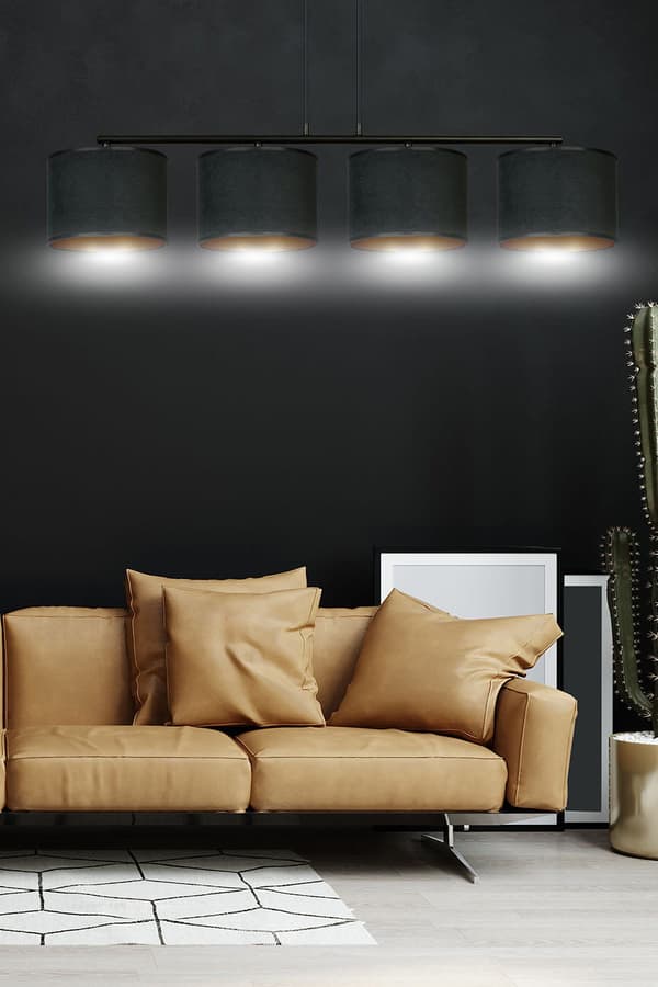Emibig Lysekrone 4xE27 60W HILDE 4 BL BLACK 1054/4