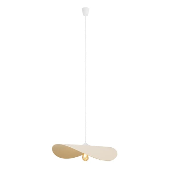 Pendellampe rund cremefarvet filtskærm PAN 1xE27 15W P0585 Maxlight