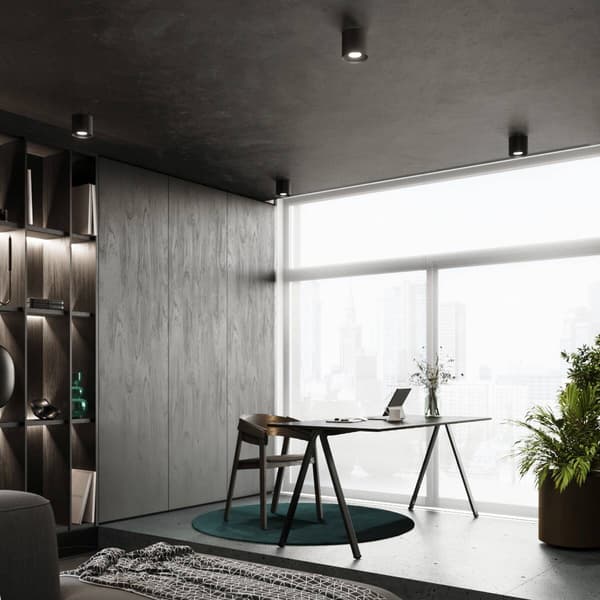 Rund sort loftspot Ø12 cm 1xGU10 10W MIKA SL.1281 Sollux Lighting