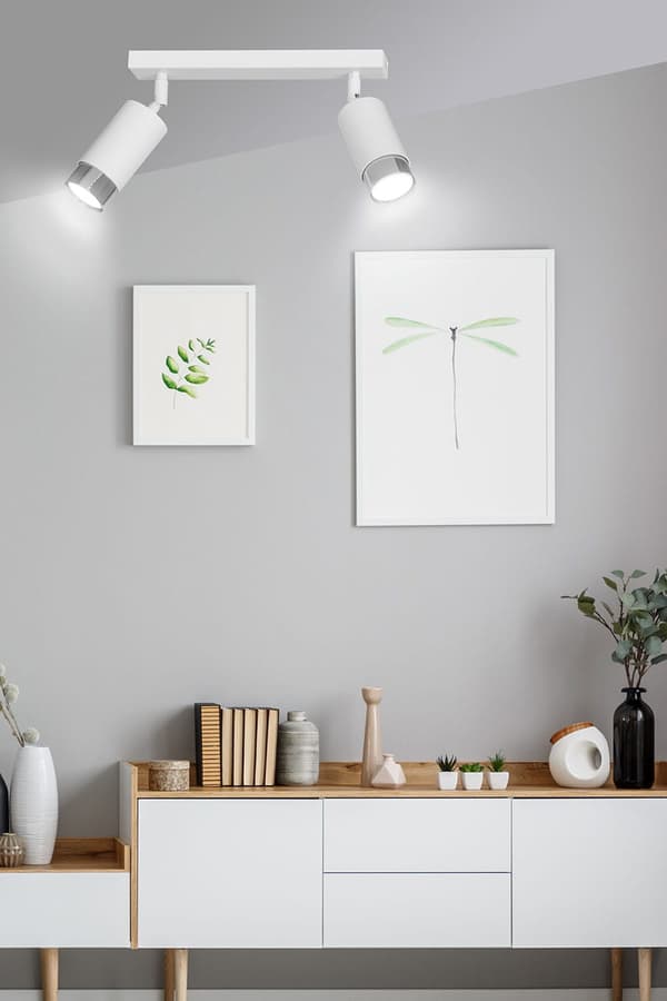 LOFTLAMPE Emibig 2xGU10 30W HIRO 2 WH/CHROME 962/2