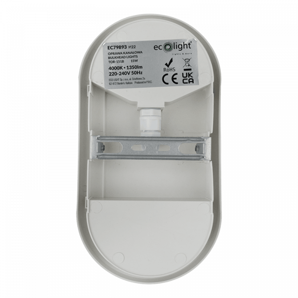 LED-loftlampe oval IP65 alsidig LED 15W Torton EC79893 Ecolight