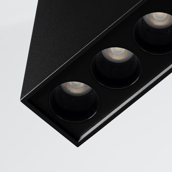 Moderne rektangulær sort LED 11W loftspot SOLANA PU.1212 Pure Lume