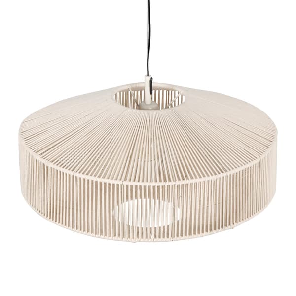 Boho taklampa beige bomull Ø61cm för sovrum 1xE27 10W SVEA Trio