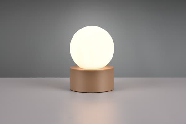 Bordslampa liten brun glas vit kula E14 Countess RL