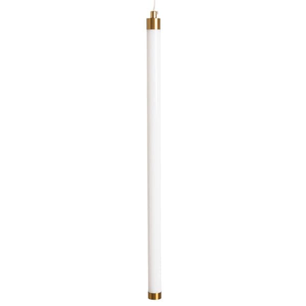Abigali Cilinder LED 16W minimalistisk guld aflang hvid rørpendel 50 cm