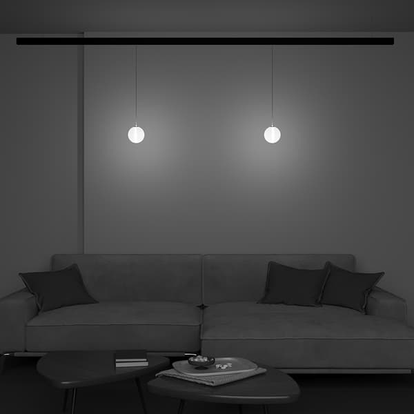 Sort glas kugle LED 6W LUNA Maytoni Technical skinnespot