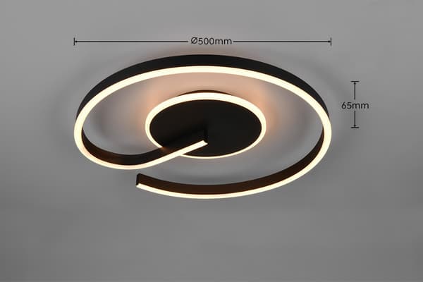 Moderne sort loftlampe med åben ring LED 21W CALLE RL