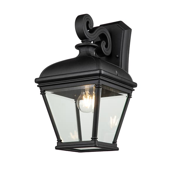 Klassisk sort udendørs væglampe E27 60W Bayview Elstead