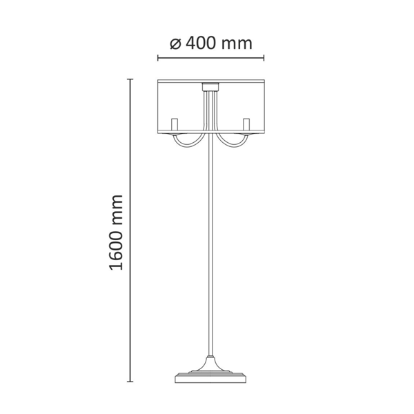Sort gulvlampe E14x3 SOHO 310880 Polux