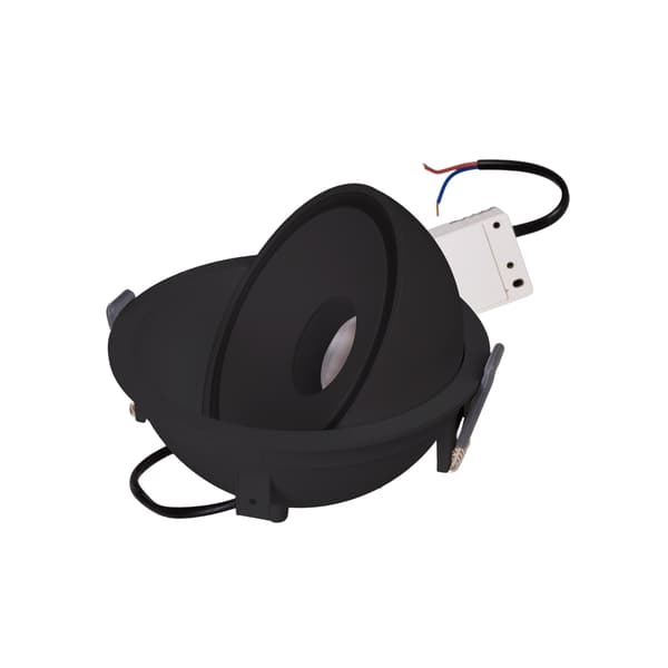 Infälld rörlig spotlight svart rund LED 10W VECTOR Maxlight