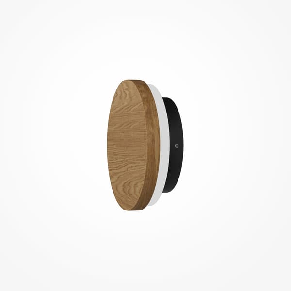 Skandinavisk væglampe sort-beige rund træ LED 5W BASIC TEXTURE Maytoni