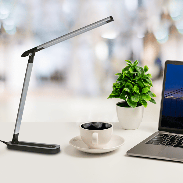 LED skrivebordslampe sort-sølv 4000K MADERA 324962 Polux