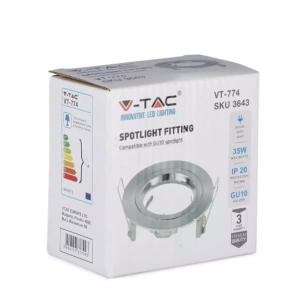 V-TAC GU10 Rund Satin Loftspot VT-774