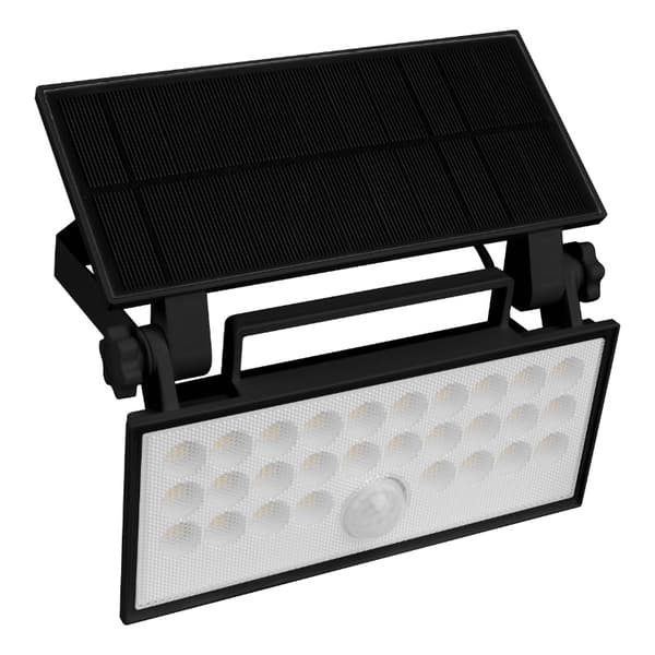 8W LED solcellelampe med bevægelsessensor sort IP65 DPM