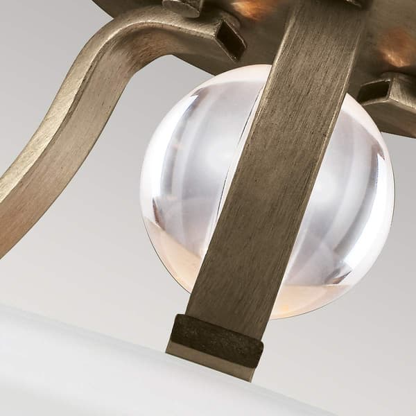 Loftlampe varm guld glas skærm Evington 2xE27 60W Feiss