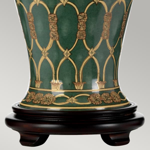 Bordlampe keramisk grøn guld moderne Sashi E27 60W Designer's Lightbox