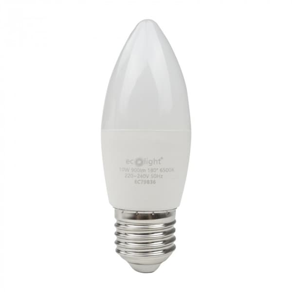 Ecolight välkkymätön LED-kynttilälamppu E27 10W 6500K 900lm