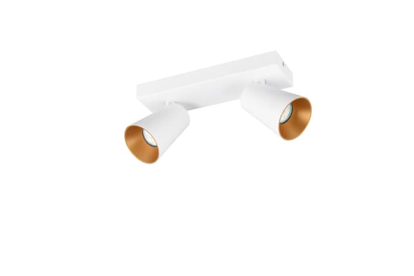 Takspotlight minimalistisk vit rektangulär koniska skärmar 2xGU10 10W SHARP Trio