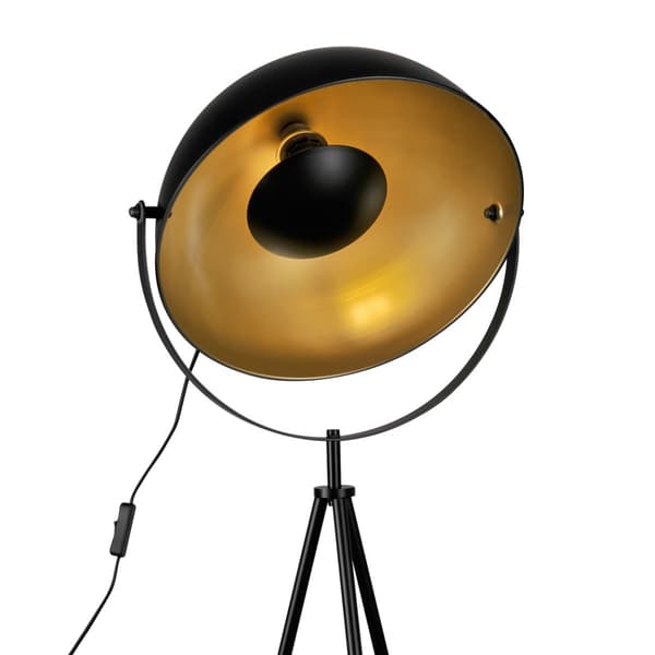 Gulvlampe trefod sort-guld 1xE27 20W Matylda Polux