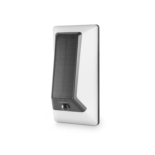 Vit solcellsvägglampa LED med rörelsesensor 500lm IP54 BHSO Videx