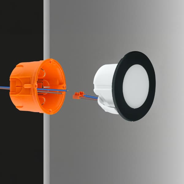LED-trappbelysning 1.2W rund Ø7.8cm matt svart DPM