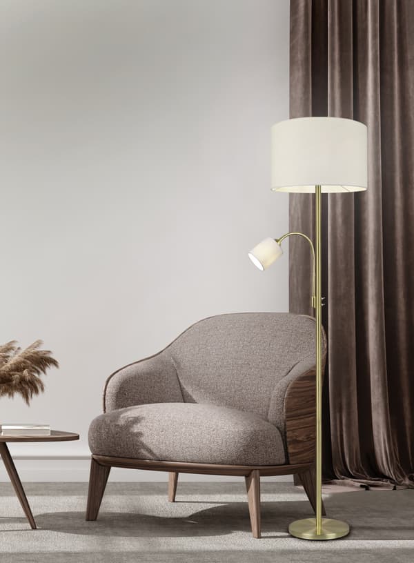 HOTEL gulvlampe guld Trio 403900208