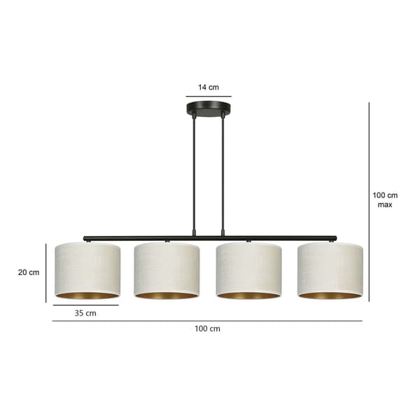 Lysekrone Emibig 4xE27 60W HILDE 4 BL WHITE 1052/4