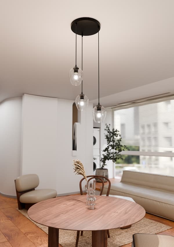 Lysekrone Emibig 3xE27 40W ISTAR 3 PREMIUM BL/TRANSPARENT 679/3PREM
