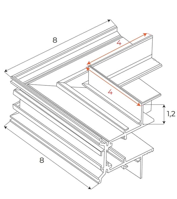 Væg-/loftvinkel til skinner MT0023, MT0024 hvid Maxlight