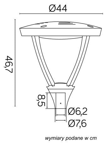 Lanternhoved diameter 44 cm LED 45W mørkegrå IP65 SU-MA Mars LS-LB-22A