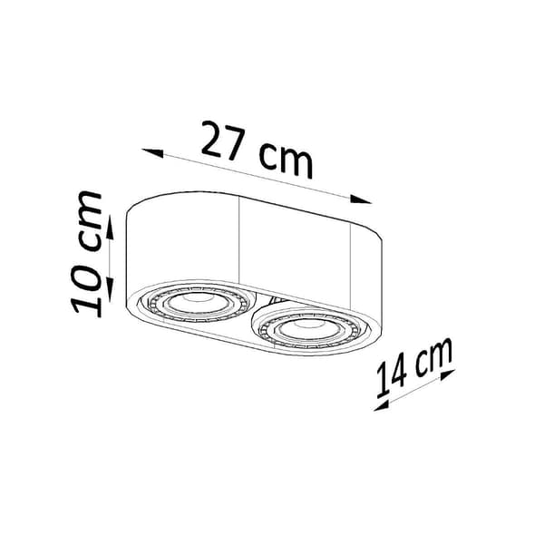 Takspotlight i trä, oval, dubbel 2xGU10 10W BASIC SL.0914 Sollux Lighting