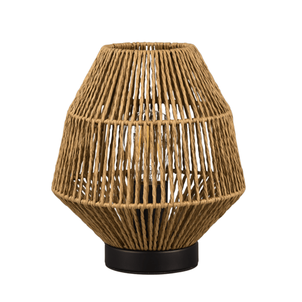 Bordslampa boho brun svart av papper E27 Miki RL