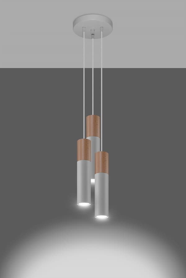 Lysekrone PABLO 3P hvid Sollux Lighting model SL.1013