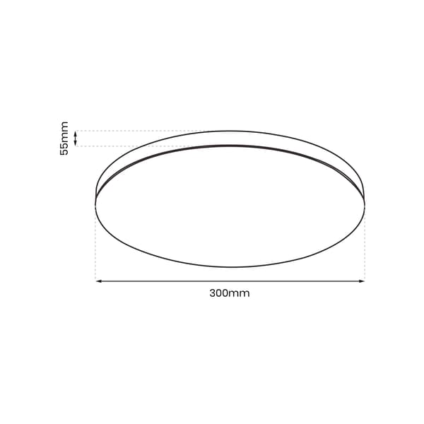 Rund loftslampe 33 cm LED 18W hvid / sort Slimi Eko-Light