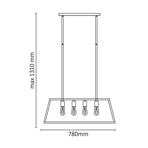 Pendellampe sort E27x4 FINLAND 305503 Polux