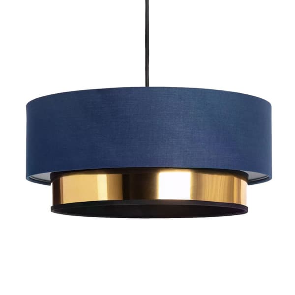 Navy Pendel i Stof 40cm Abruzzo Tesutto E27