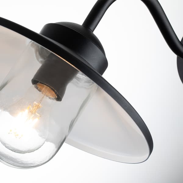 Utomhusvägglampa med sensor svart E27 60W Klampenborg Elstead
