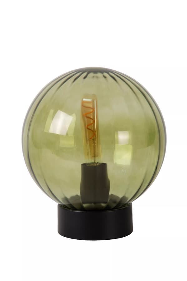 Bordlampe sort grøn glaskugle E27 Monsaraz Lucide
