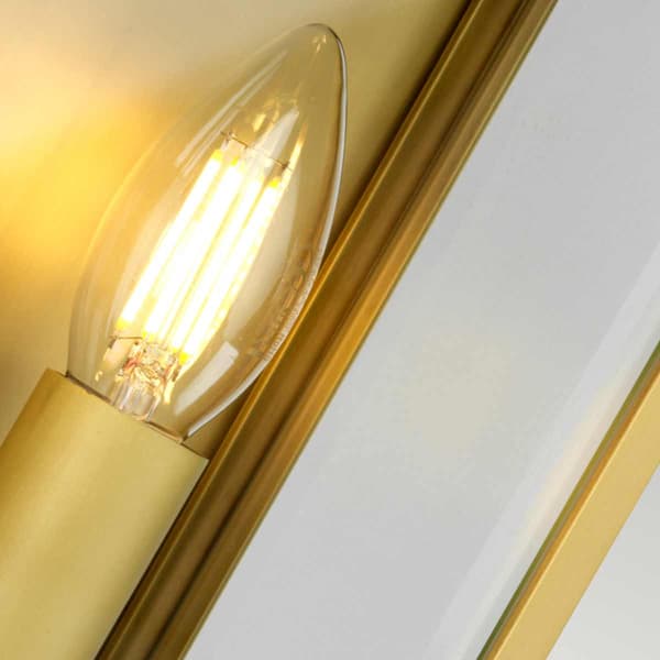 Utomhusvägglampa Borstad mässing E14 40W Holborn Elstead