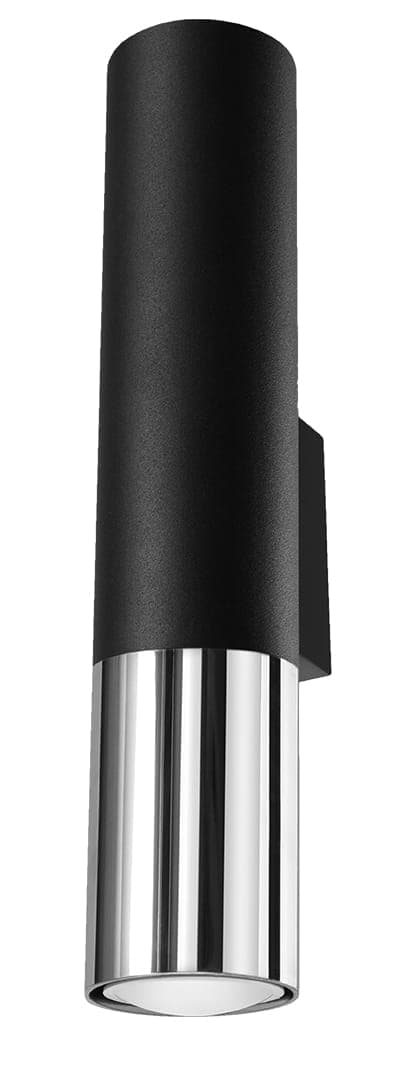 LOOPEZ-seinävalaisin musta/kromi, Sollux Lighting, malli SL.0938