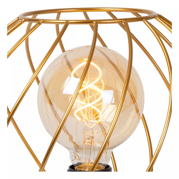Bordlampe sort guld tråd rund 25 cm E27 Danza Lucide