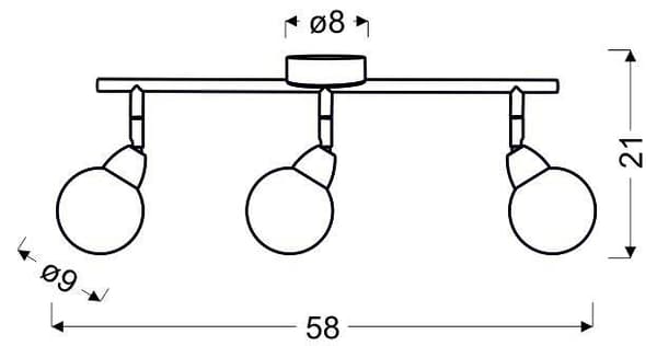 Candellux BOLO 93-67647 loftlampe, forkromet